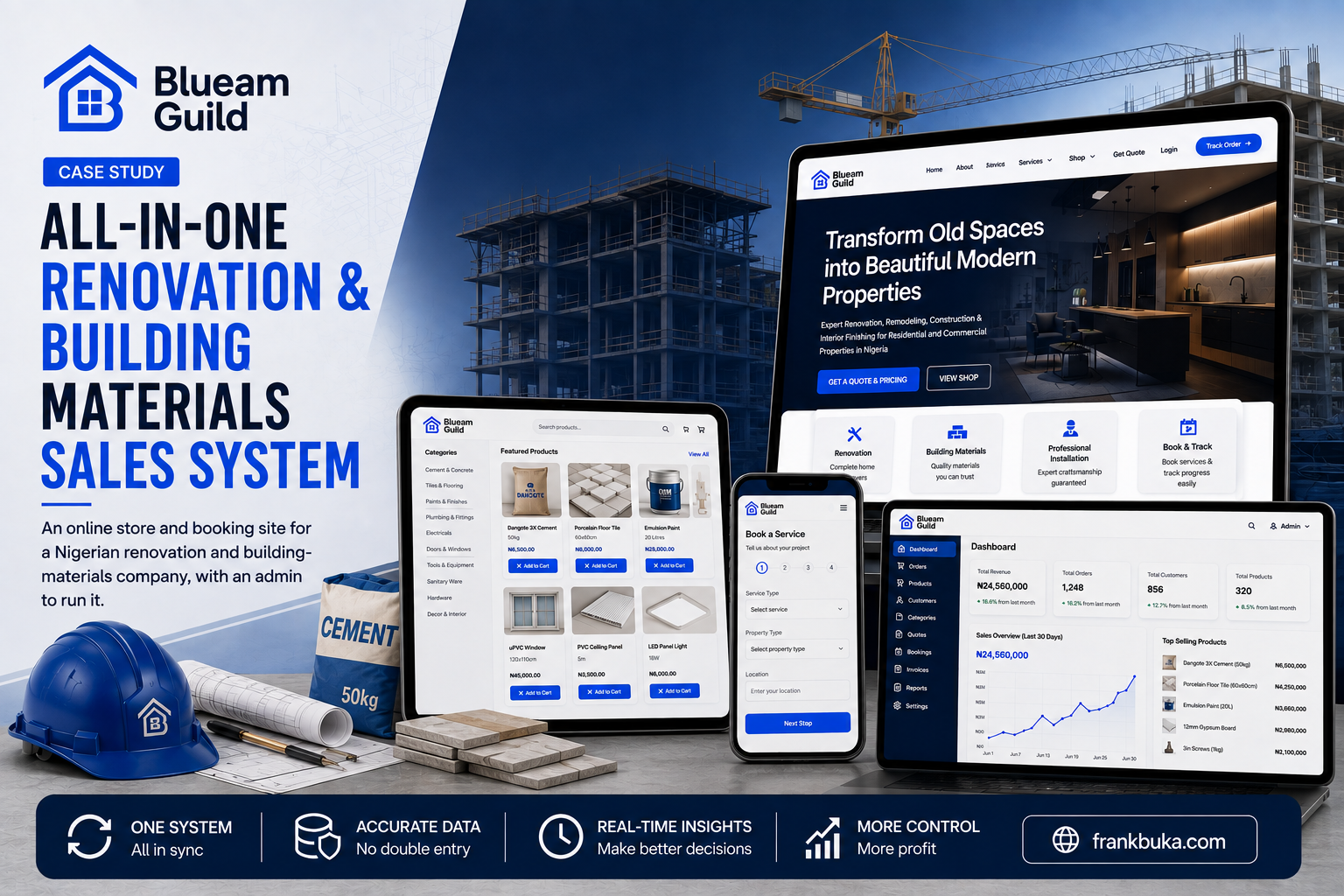 One website that sells materials, books renovations, and keeps the whole team organised.